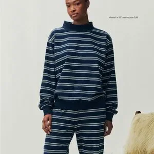 Parke | Tops | Parke Holiday Striped Mockneck Pullover  display picture 1